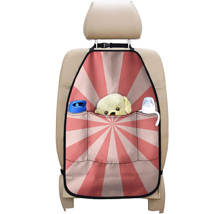 Pink Radial Rays Print Car Seat Organizers