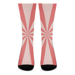 Pink Radial Rays Print Crew Socks