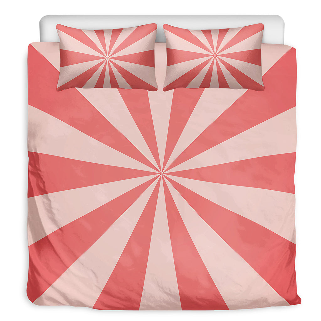 Pink Radial Rays Print Duvet Cover Bedding Set
