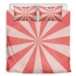 Pink Radial Rays Print Duvet Cover Bedding Set