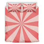 Pink Radial Rays Print Duvet Cover Bedding Set