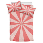 Pink Radial Rays Print Duvet Cover Bedding Set
