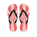 Pink Radial Rays Print Flip Flops