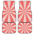 Pink Radial Rays Print Front and Back Car Floor Mats