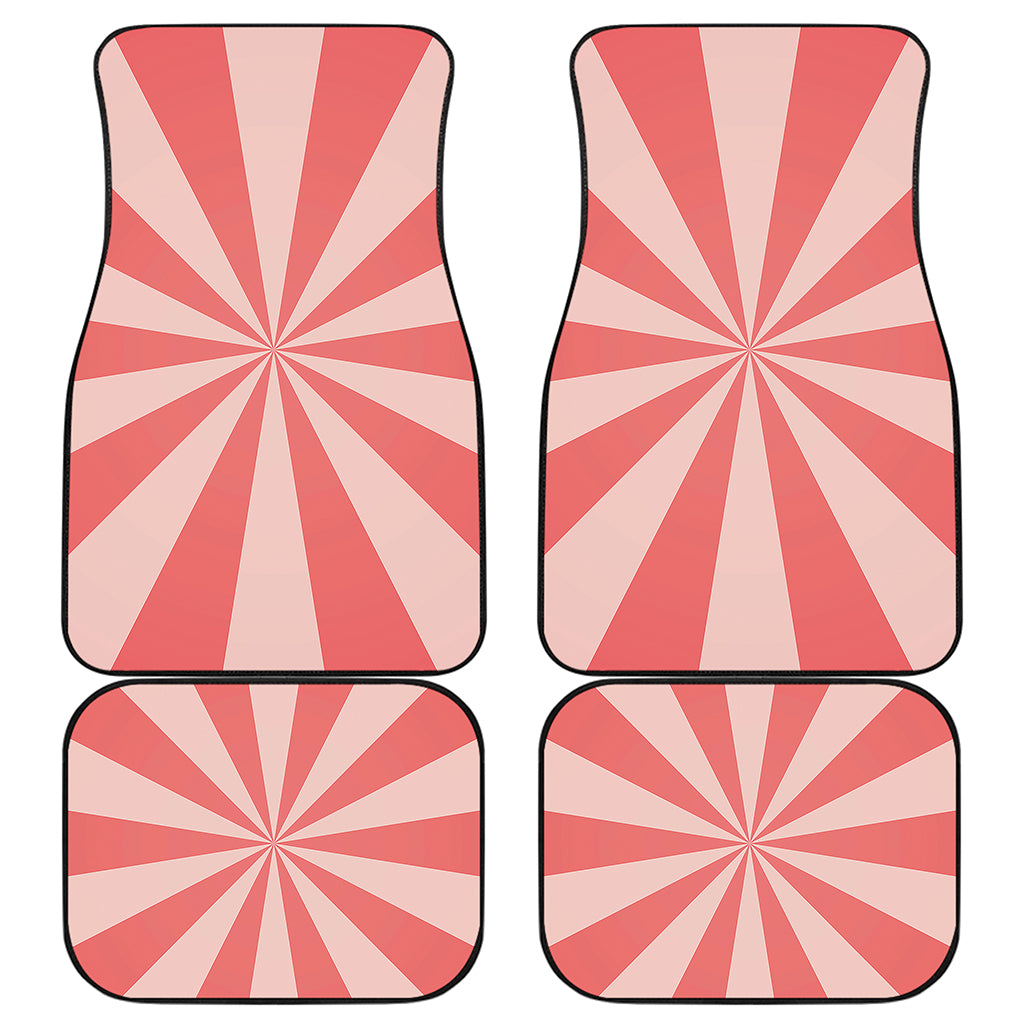 Pink Radial Rays Print Front and Back Car Floor Mats