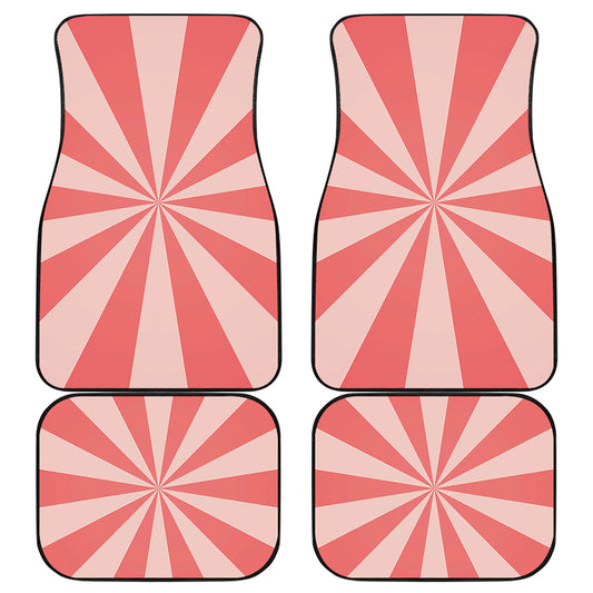 Pink Radial Rays Print Front and Back Car Floor Mats