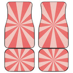 Pink Radial Rays Print Front and Back Car Floor Mats