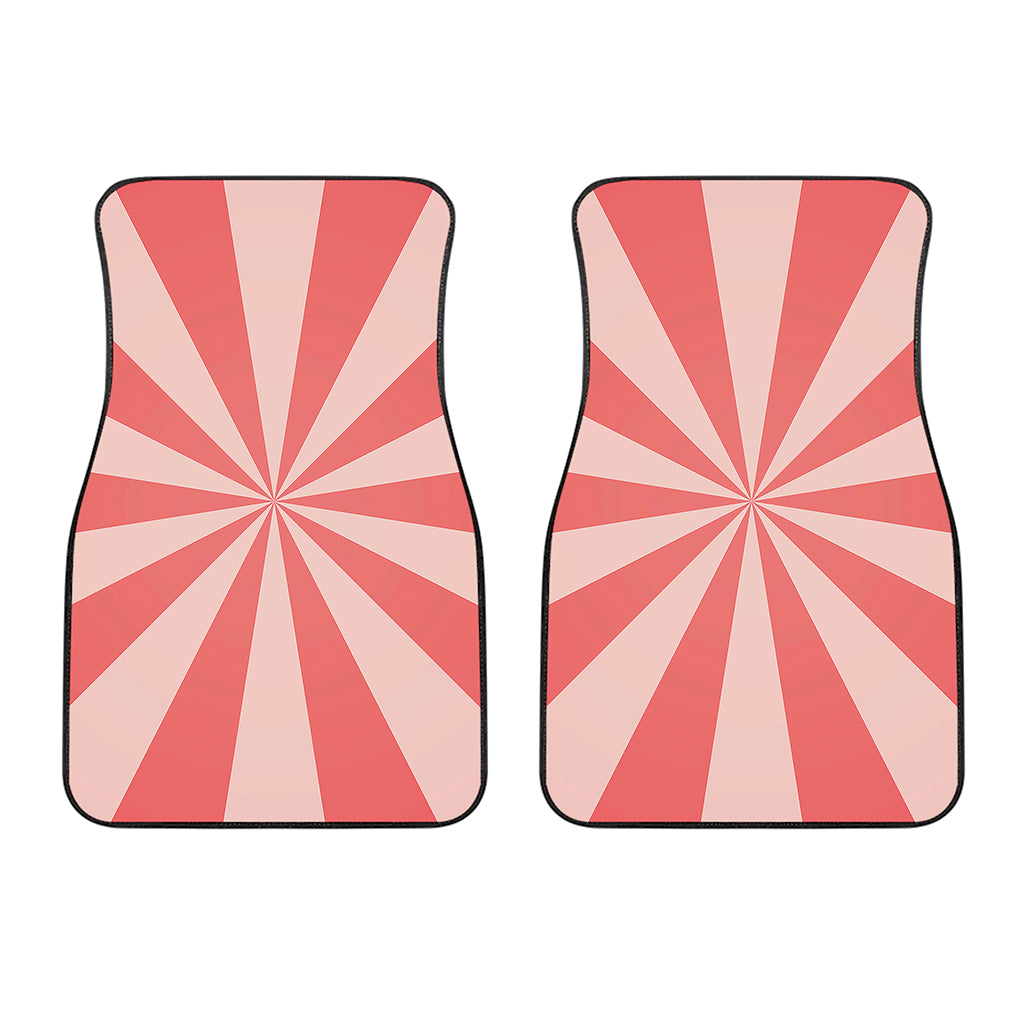 Pink Radial Rays Print Front Car Floor Mats