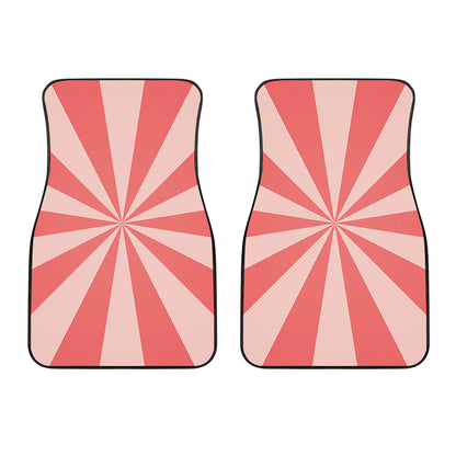 Pink Radial Rays Print Front Car Floor Mats