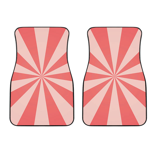 Pink Radial Rays Print Front Car Floor Mats