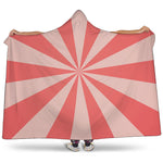 Pink Radial Rays Print Hooded Blanket