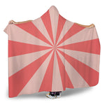 Pink Radial Rays Print Hooded Blanket