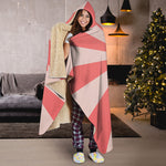 Pink Radial Rays Print Hooded Blanket