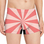 Pink Radial Rays Print Men's Boxer Briefs