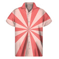 Pink Radial Rays Print Men's Short Sleeve Shirt