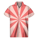 Pink Radial Rays Print Men's Short Sleeve Shirt