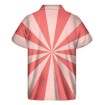 Pink Radial Rays Print Men's Short Sleeve Shirt