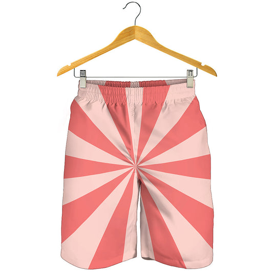 Pink Radial Rays Print Men's Shorts