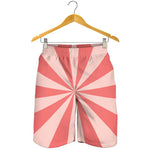 Pink Radial Rays Print Men's Shorts