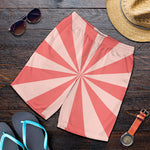 Pink Radial Rays Print Men's Shorts