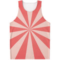 Pink Radial Rays Print Men's Tank Top