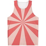 Pink Radial Rays Print Men's Tank Top