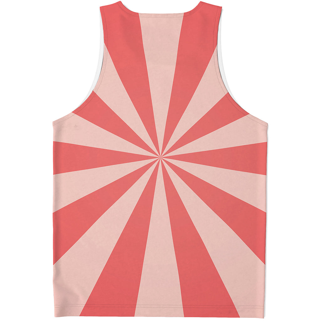 Pink Radial Rays Print Men's Tank Top