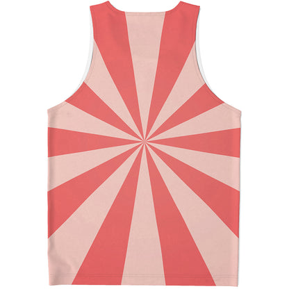 Pink Radial Rays Print Men's Tank Top