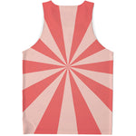 Pink Radial Rays Print Men's Tank Top