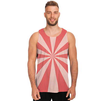 Pink Radial Rays Print Men's Tank Top