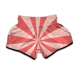 Pink Radial Rays Print Muay Thai Boxing Shorts