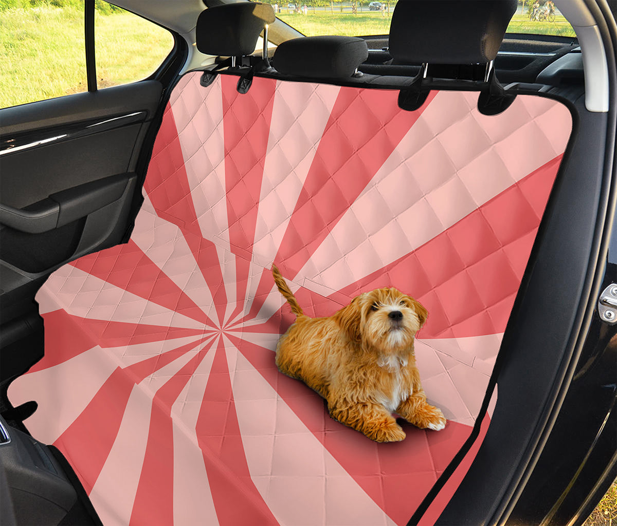 Pink Radial Rays Print Pet Car Back Seat Cover
