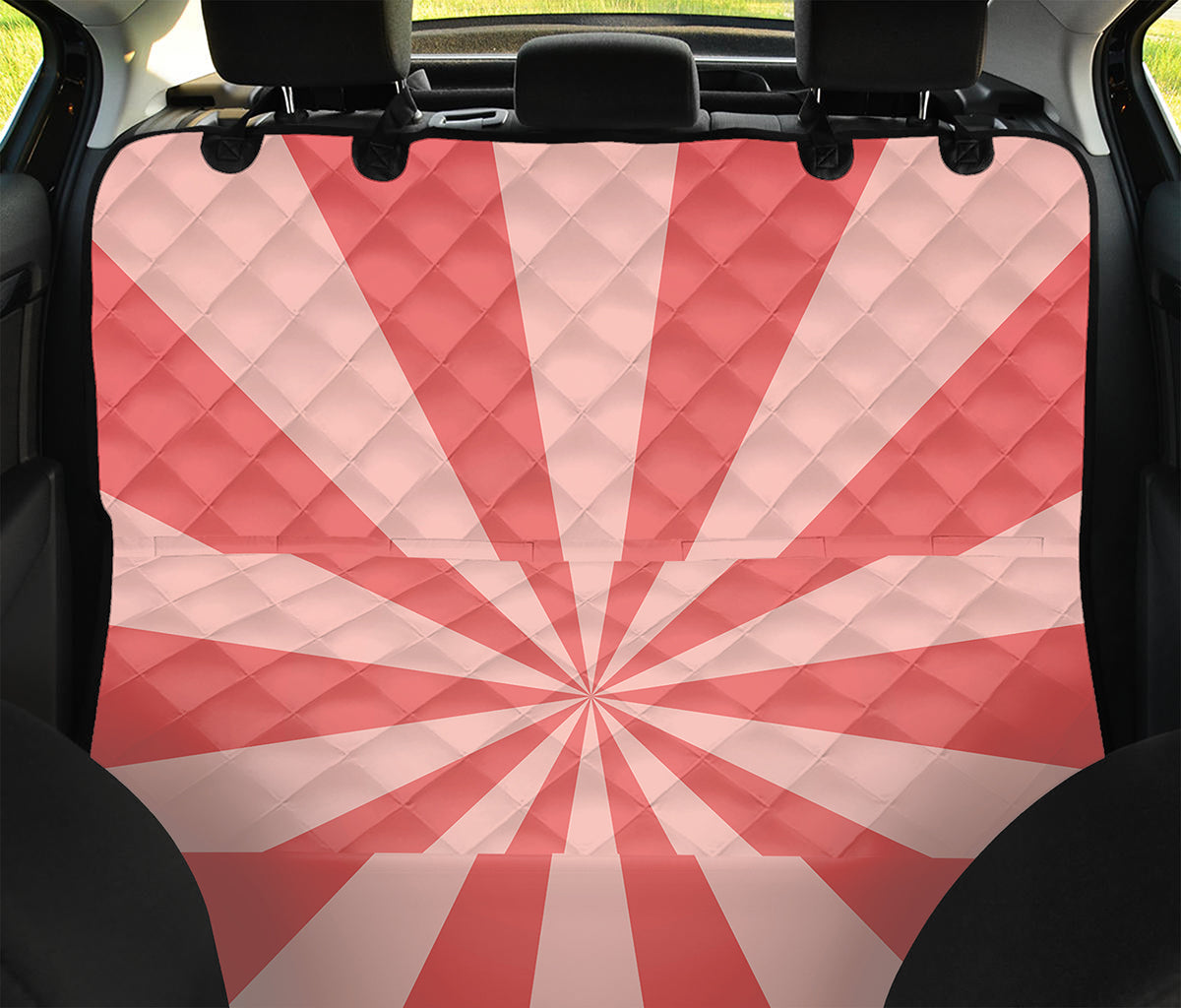 Pink Radial Rays Print Pet Car Back Seat Cover