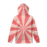 Pink Radial Rays Print Pullover Hoodie