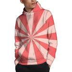 Pink Radial Rays Print Pullover Hoodie