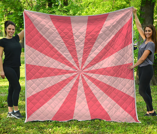 Pink Radial Rays Print Quilt