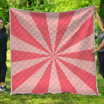 Pink Radial Rays Print Quilt