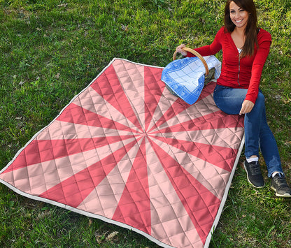 Pink Radial Rays Print Quilt