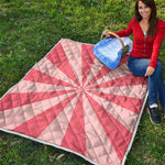 Pink Radial Rays Print Quilt
