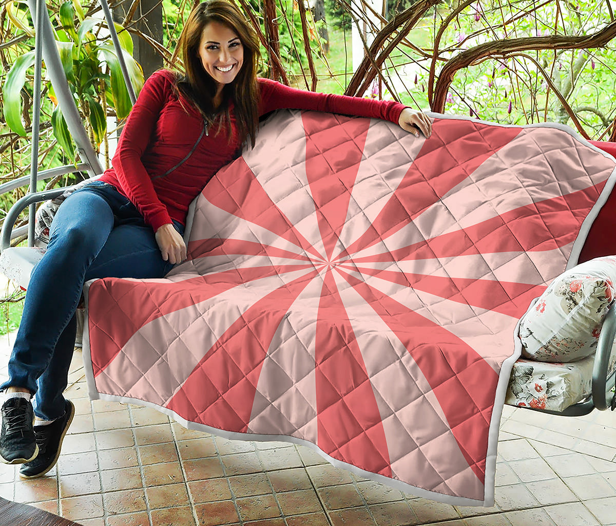 Pink Radial Rays Print Quilt