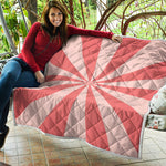 Pink Radial Rays Print Quilt