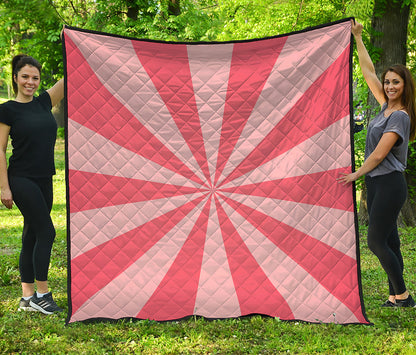 Pink Radial Rays Print Quilt