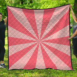 Pink Radial Rays Print Quilt