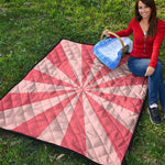 Pink Radial Rays Print Quilt