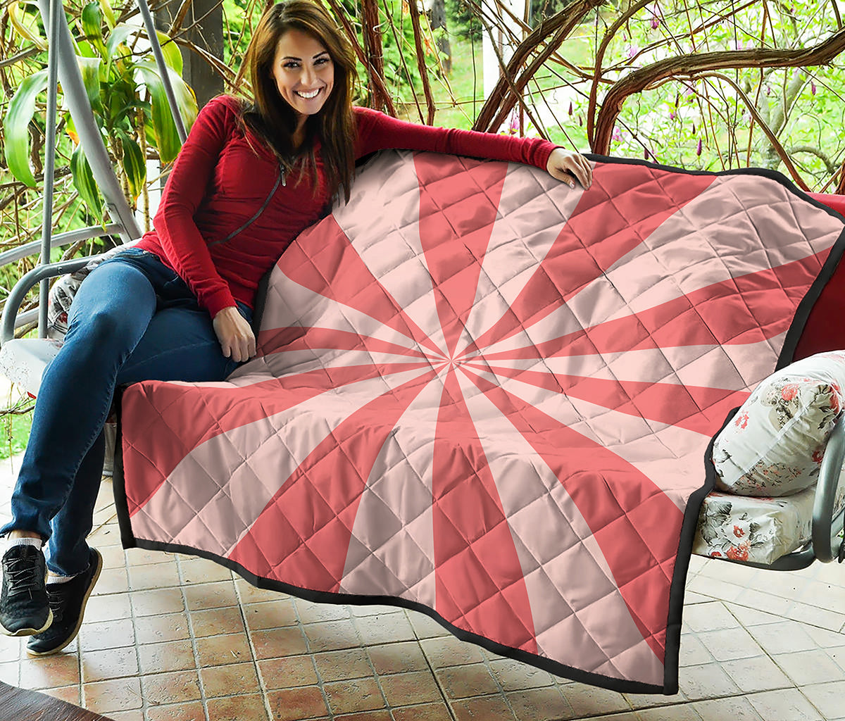 Pink Radial Rays Print Quilt