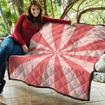 Pink Radial Rays Print Quilt