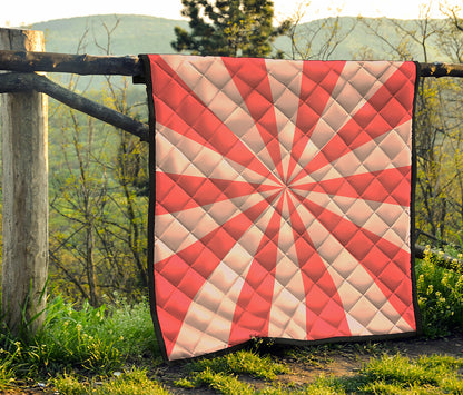 Pink Radial Rays Print Quilt