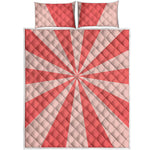 Pink Radial Rays Print Quilt Bed Set