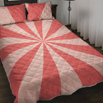 Pink Radial Rays Print Quilt Bed Set
