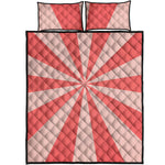 Pink Radial Rays Print Quilt Bed Set